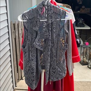 Grey Lace Vest